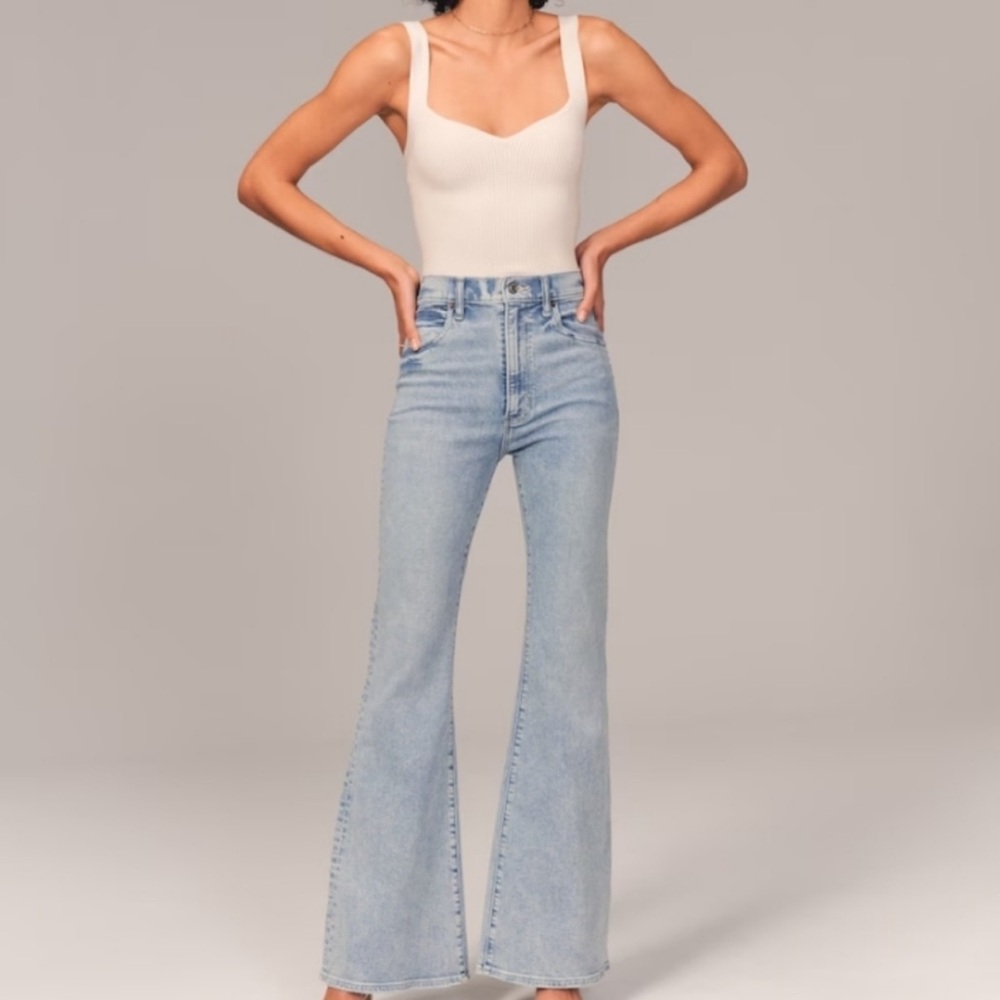 Abercrombie & Fitch Blue Wide Leg Flare Jeans